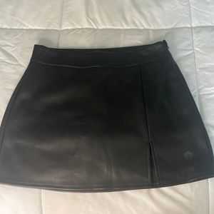 Mini leather skirt